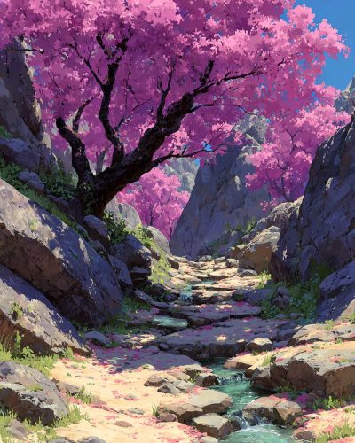 The Beautiful Nature Paths of Japan - Anime-Vibes AI Artwork