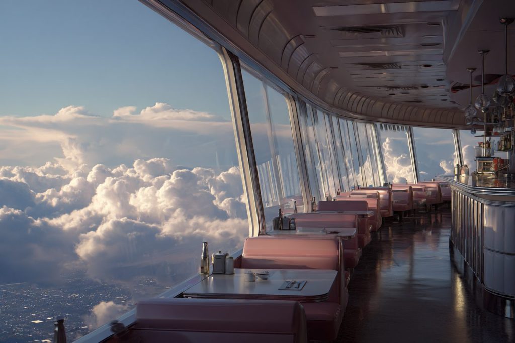 The Futuristic Diners in the Sky AI Artwork 6
