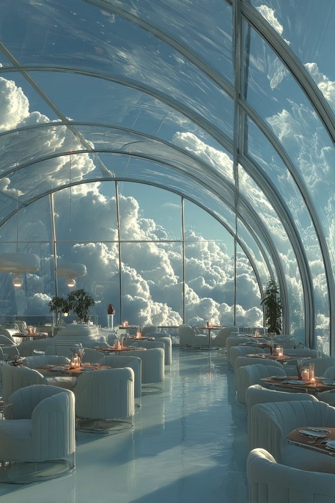 The Futuristic Diners in the Sky AI Artwork 9