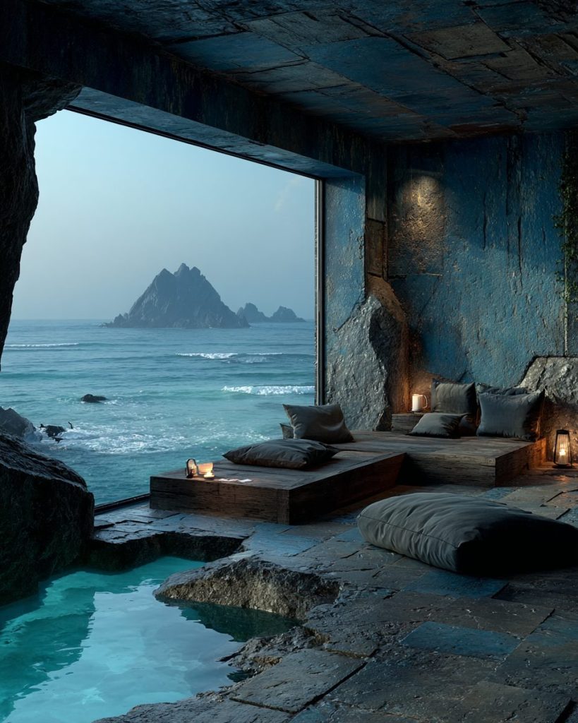 Waterfront Homes very close to the Sea AI Artwork 5