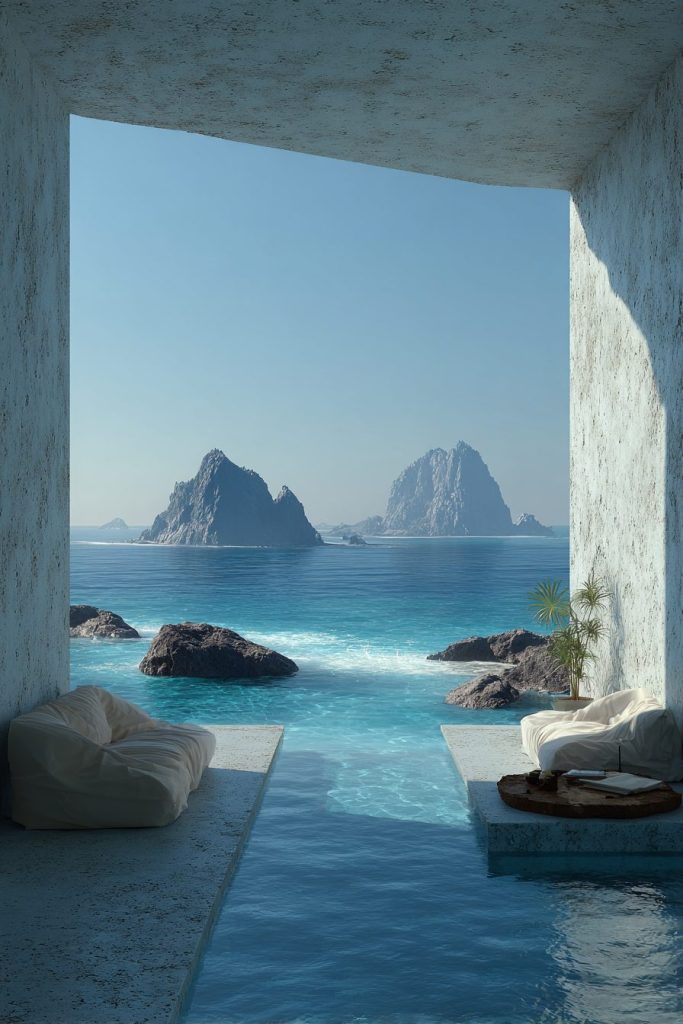 Waterfront Homes very close to the Sea AI Artwork 7