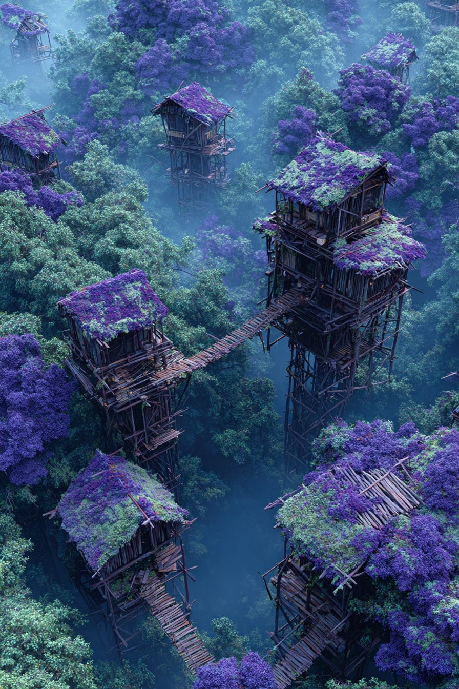 Wooden Buildings Surrounded by Nature