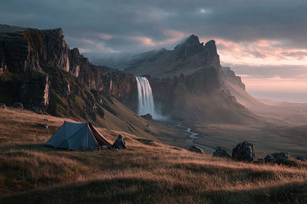 A Tent on a Vast Beautiful Landscape AI Artwork 3