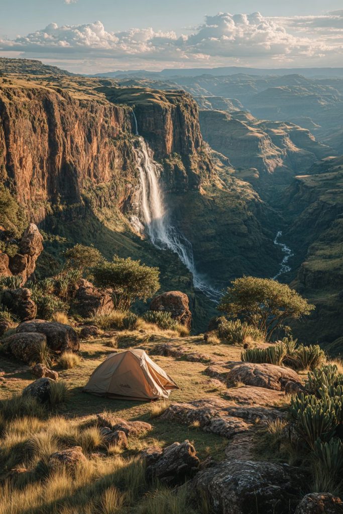 A Tent on a Vast Beautiful Landscape AI Artwork 5