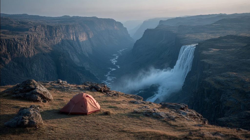 A Tent on a Vast Beautiful Landscape AI Artwork 7