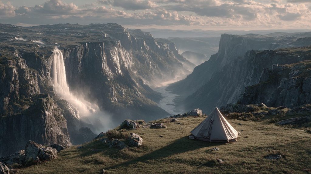 A Tent on a Vast Beautiful Landscape AI Artwork 8