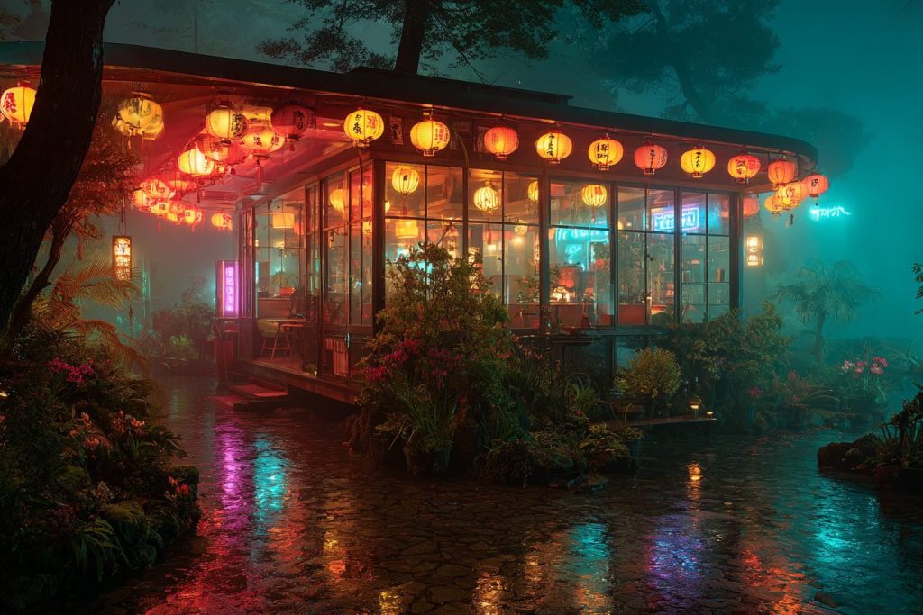 Colorful Neon Lanterns - Cyberpunk Vibes AI Artwork 7