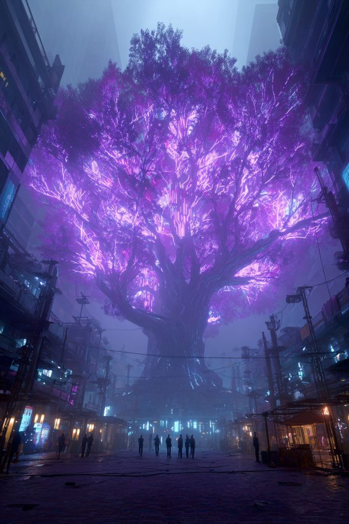 Emergence of the Mysterious Energy Trees AI Artwork 5