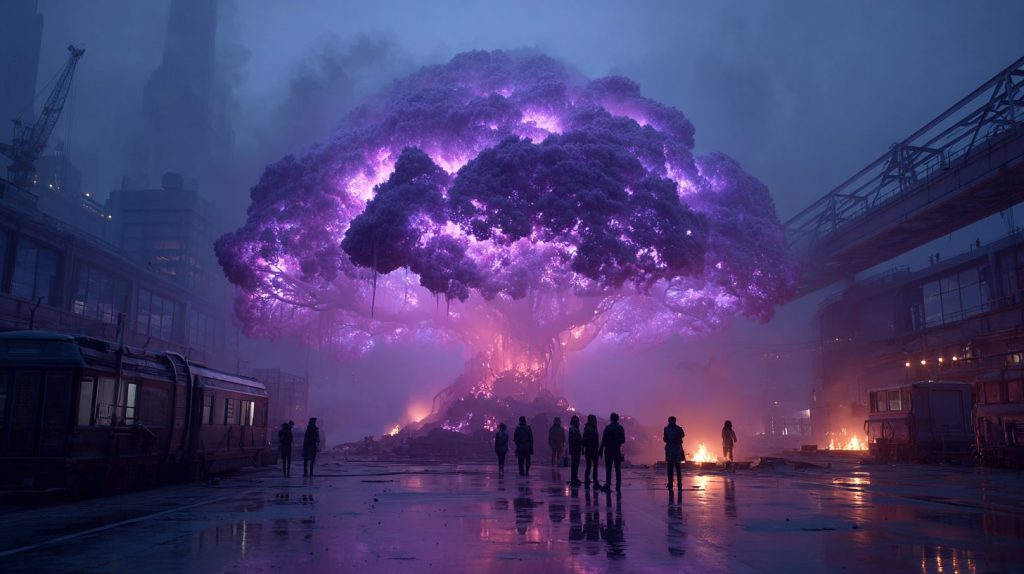 Emergence of the Mysterious Energy Trees AI Artwork 7