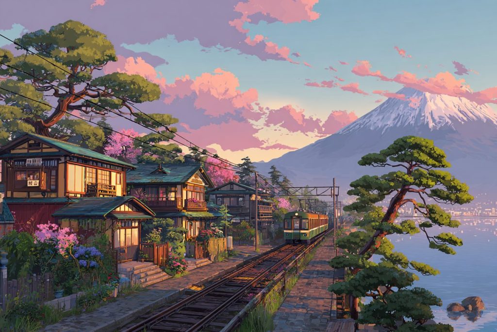 Houses by the Railways - Anime-Vibes AI Artwork 9