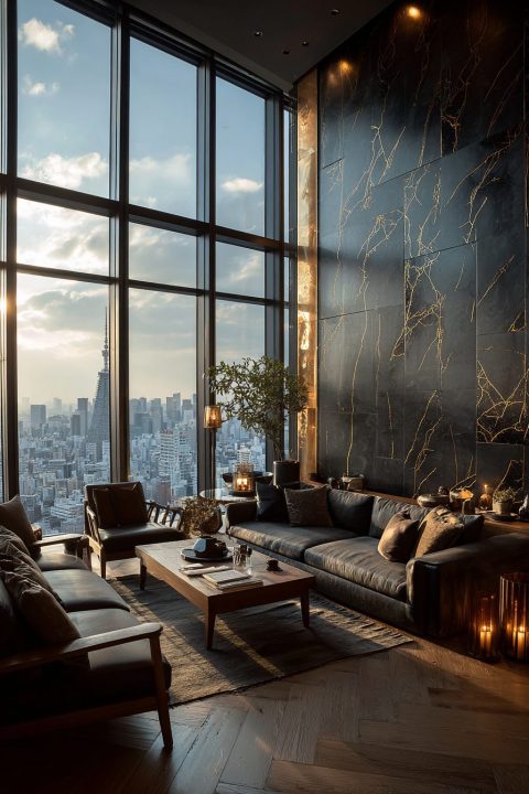 Image showcasing Luxury Penthouses with Kintsugi Wall Designs