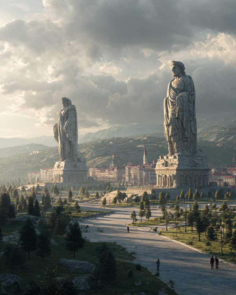 Statues of Roman Cities AI Artwork 5