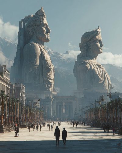Statues of Roman Cities AI Artwork