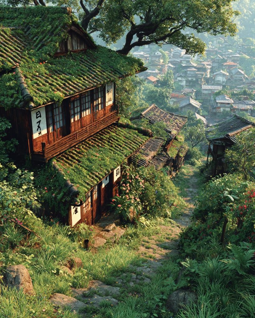 The Landscapes of Japanese Towns AI Artwork 4