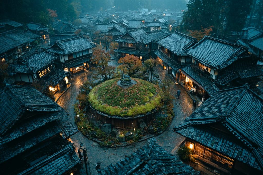 The Landscapes of Japanese Towns AI Artwork 7