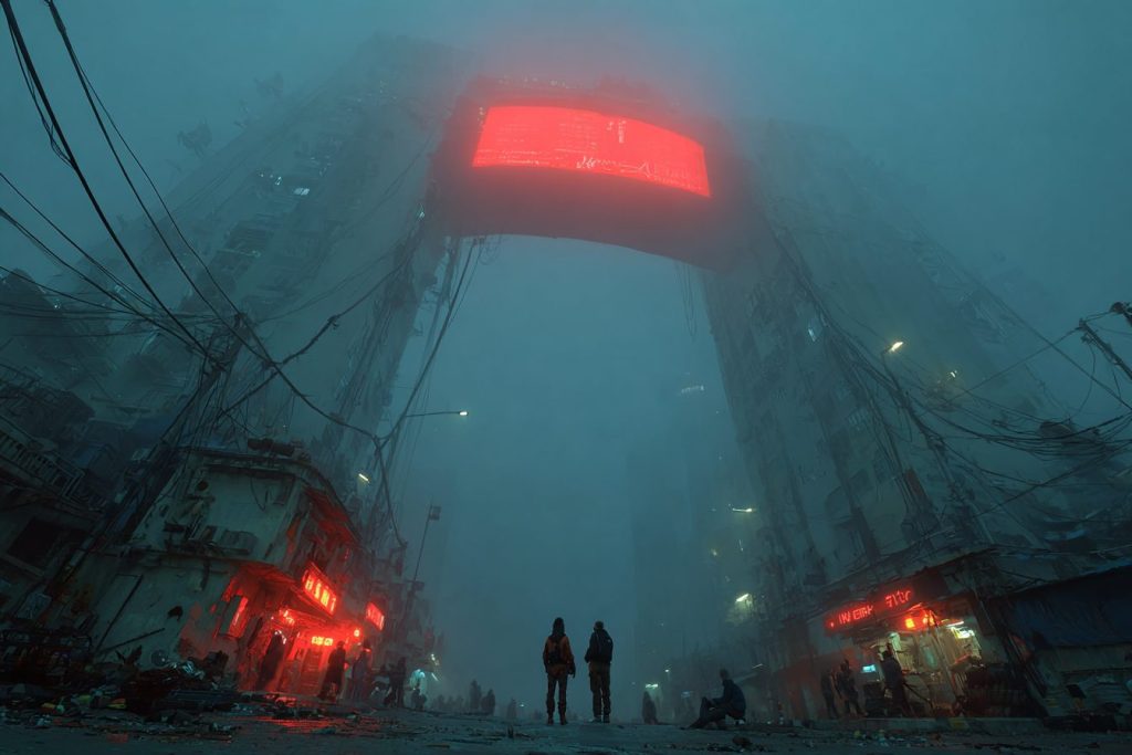 The Tall Buildings of Cyberpunk City AI Artwork 10