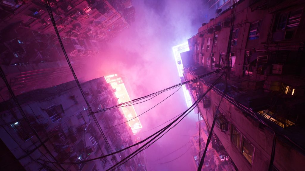 The Tall Buildings of Cyberpunk City AI Artwork 11