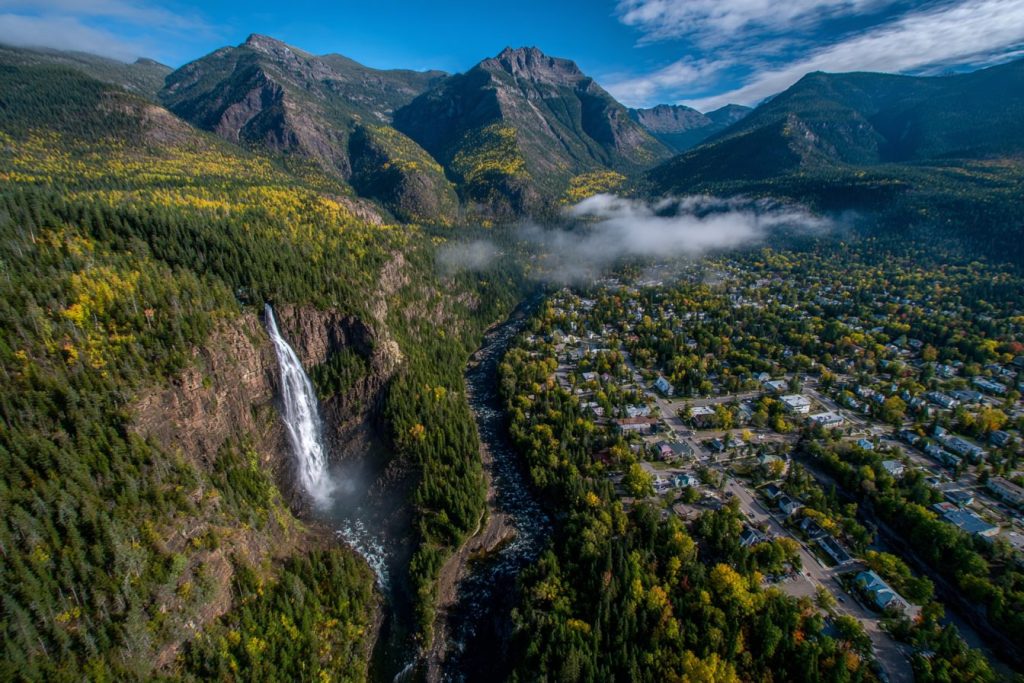 A Small Town of Mountains and Waterfalls AI Artwork 6