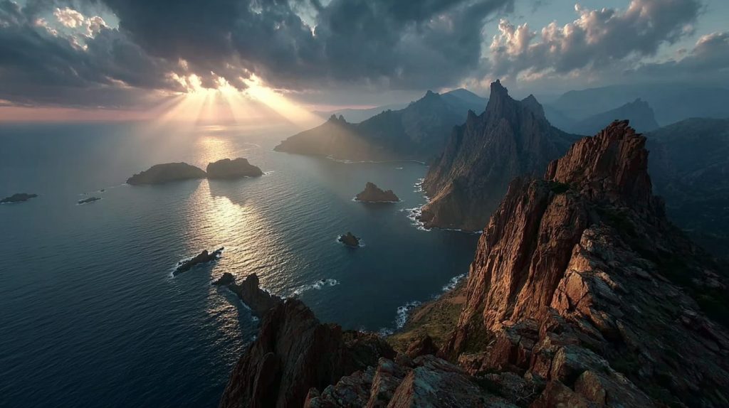 Amazing Sea Views from the Mountain Edge AI Artwork 10