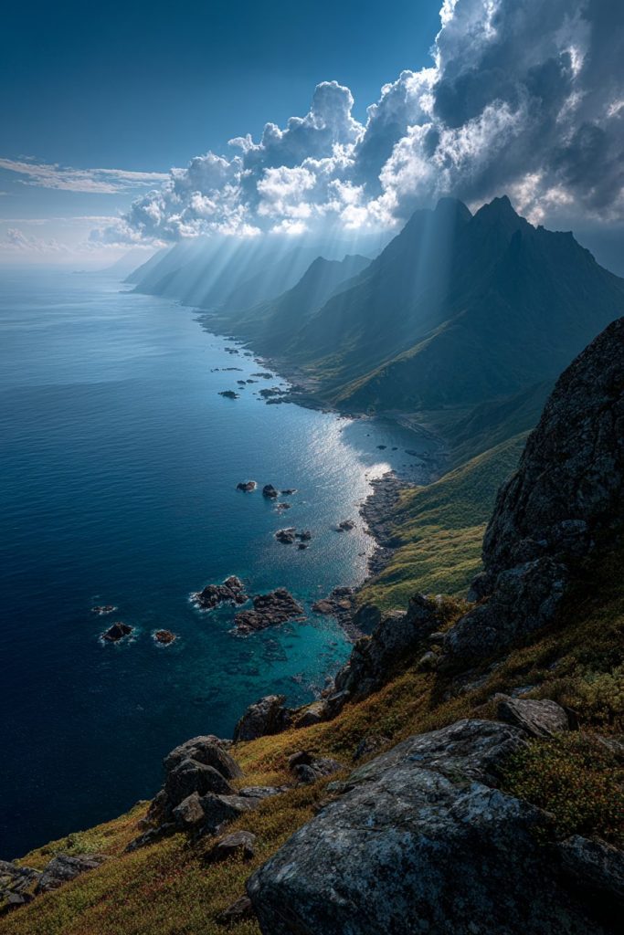 Amazing Sea Views from the Mountain Edge AI Artwork 2