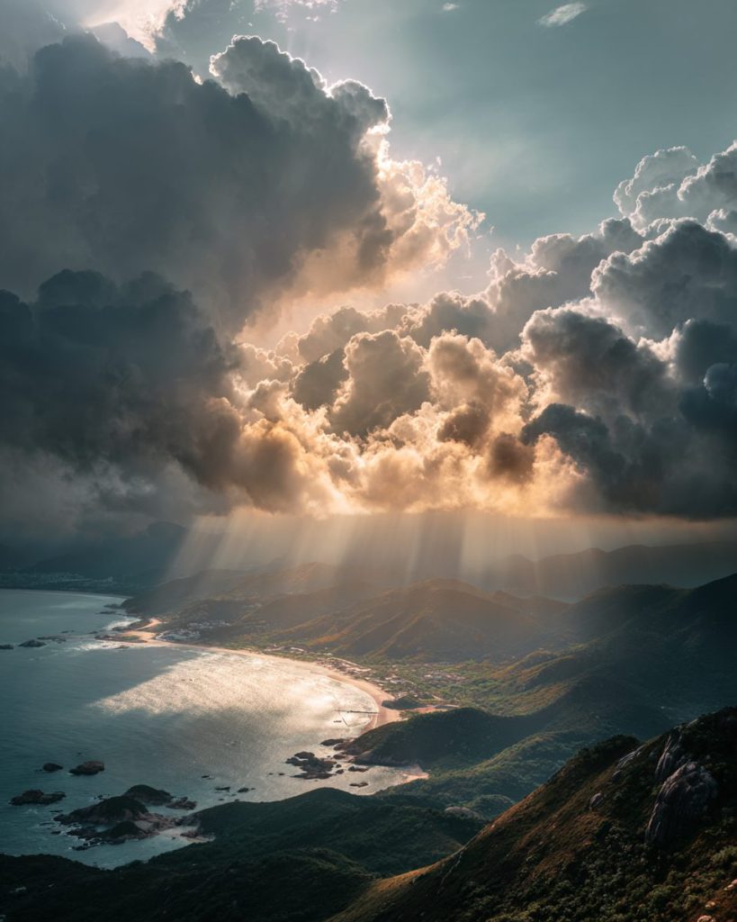 Amazing Sea Views from the Mountain Edge AI Artwork 3