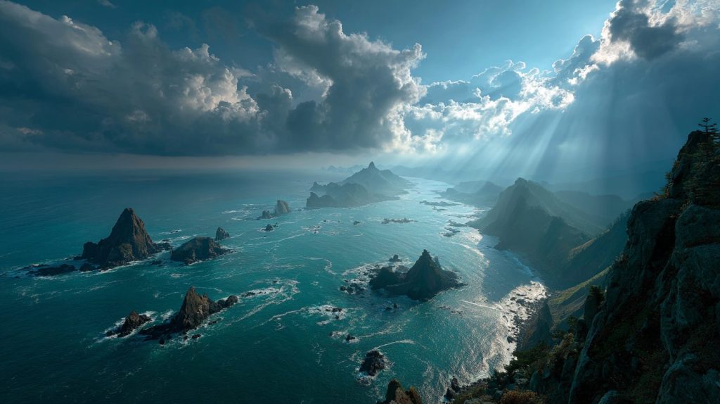Amazing Sea Views from the Mountain Edge AI Artwork 8