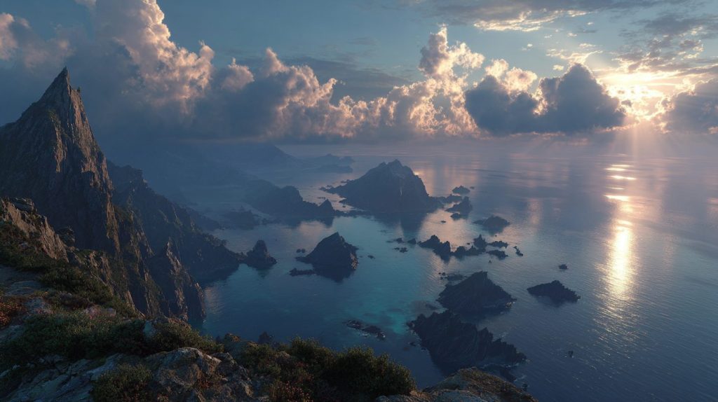 Amazing Sea Views from the Mountain Edge AI Artwork 9