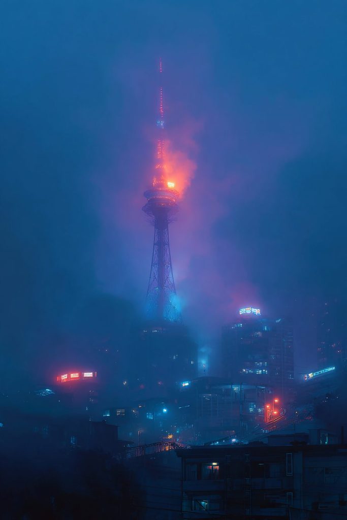 Cyberpunk Futuristic Towers at City's Centers AI Artwork 2