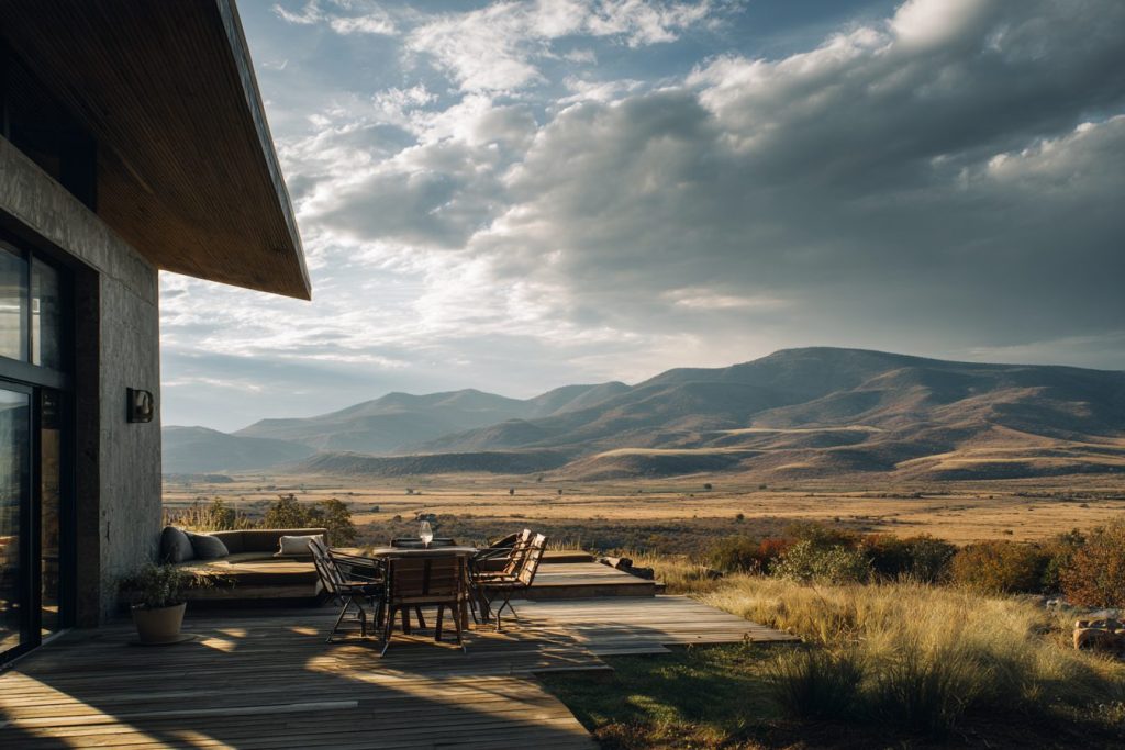 Rustic Modern Backyards with Mountainous Views AI Artwork 14