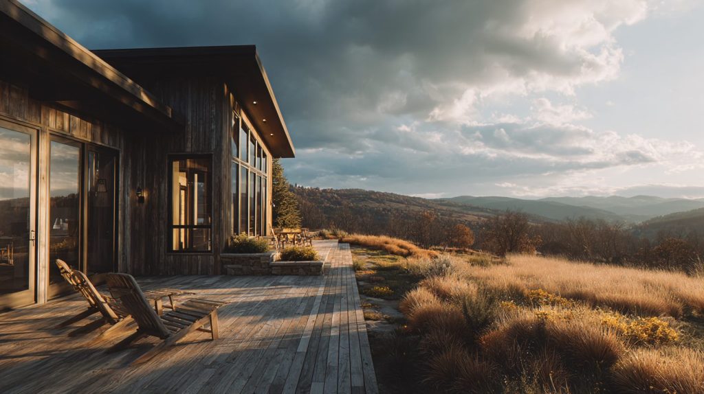 Rustic Modern Backyards with Mountainous Views AI Artwork 8