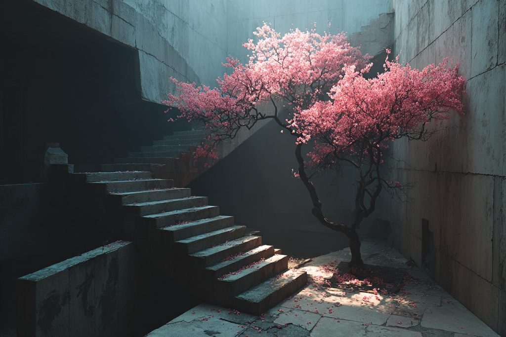 Stairways of Brutalist Buildings AI Artwork 5