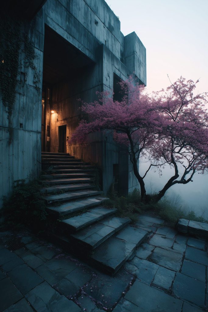 Stairways of Brutalist Buildings AI Artwork 8