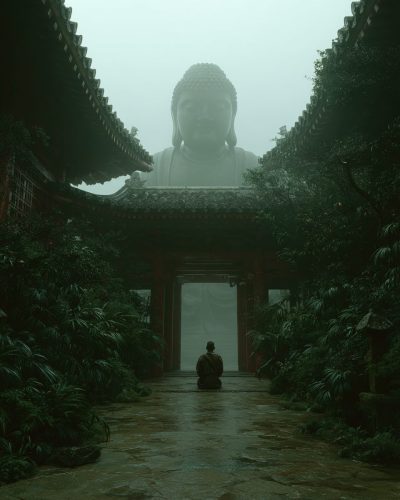 The Mysterious Asian Temples AI Artwork