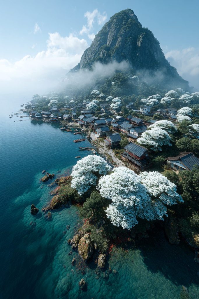 The Small Coastal Towns in Japan AI Artwork 2