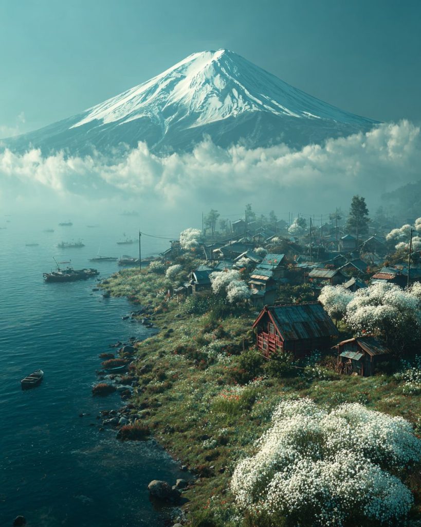 The Small Coastal Towns in Japan AI Artwork 5